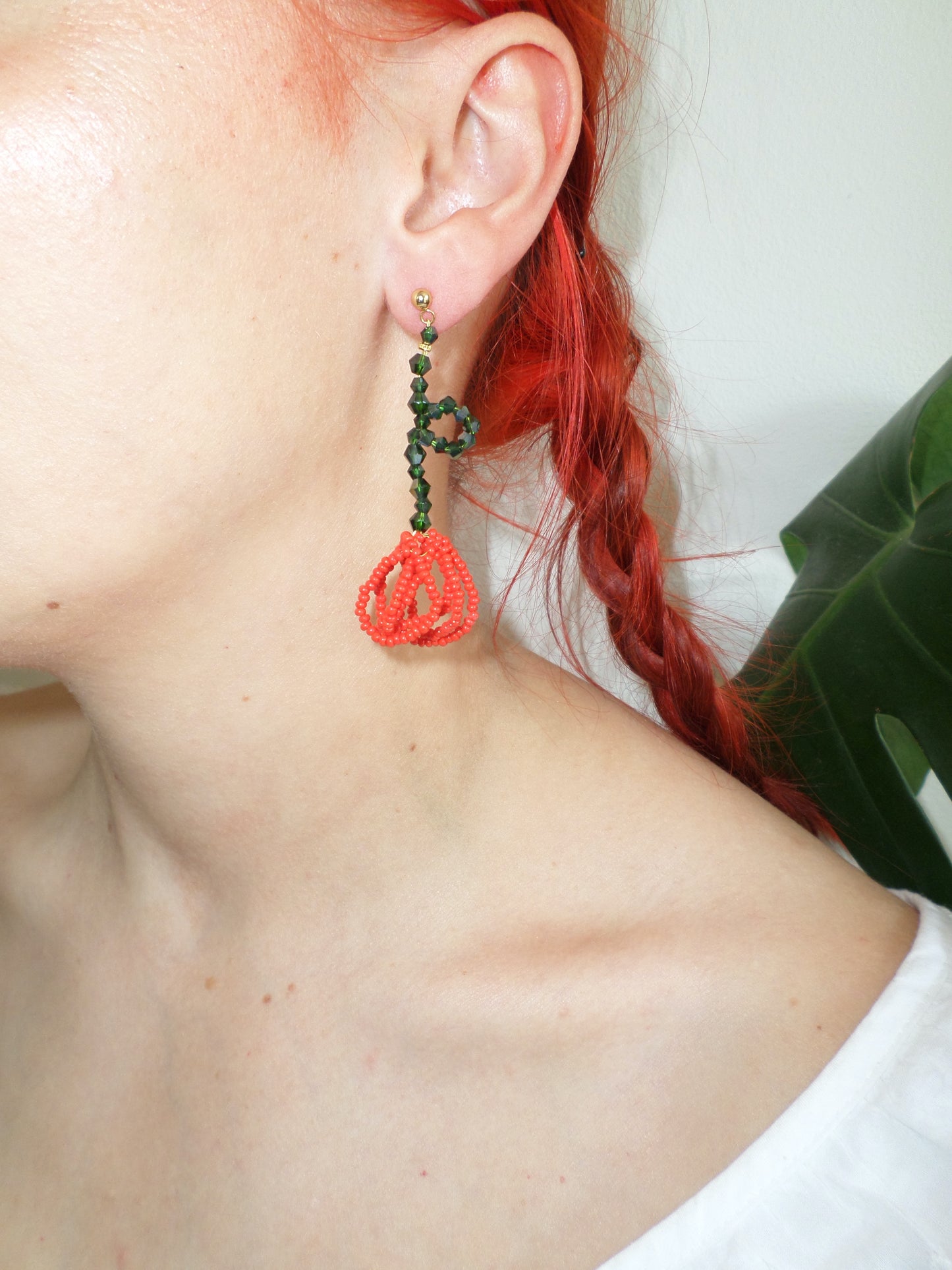 Beaded Tulip Earrings