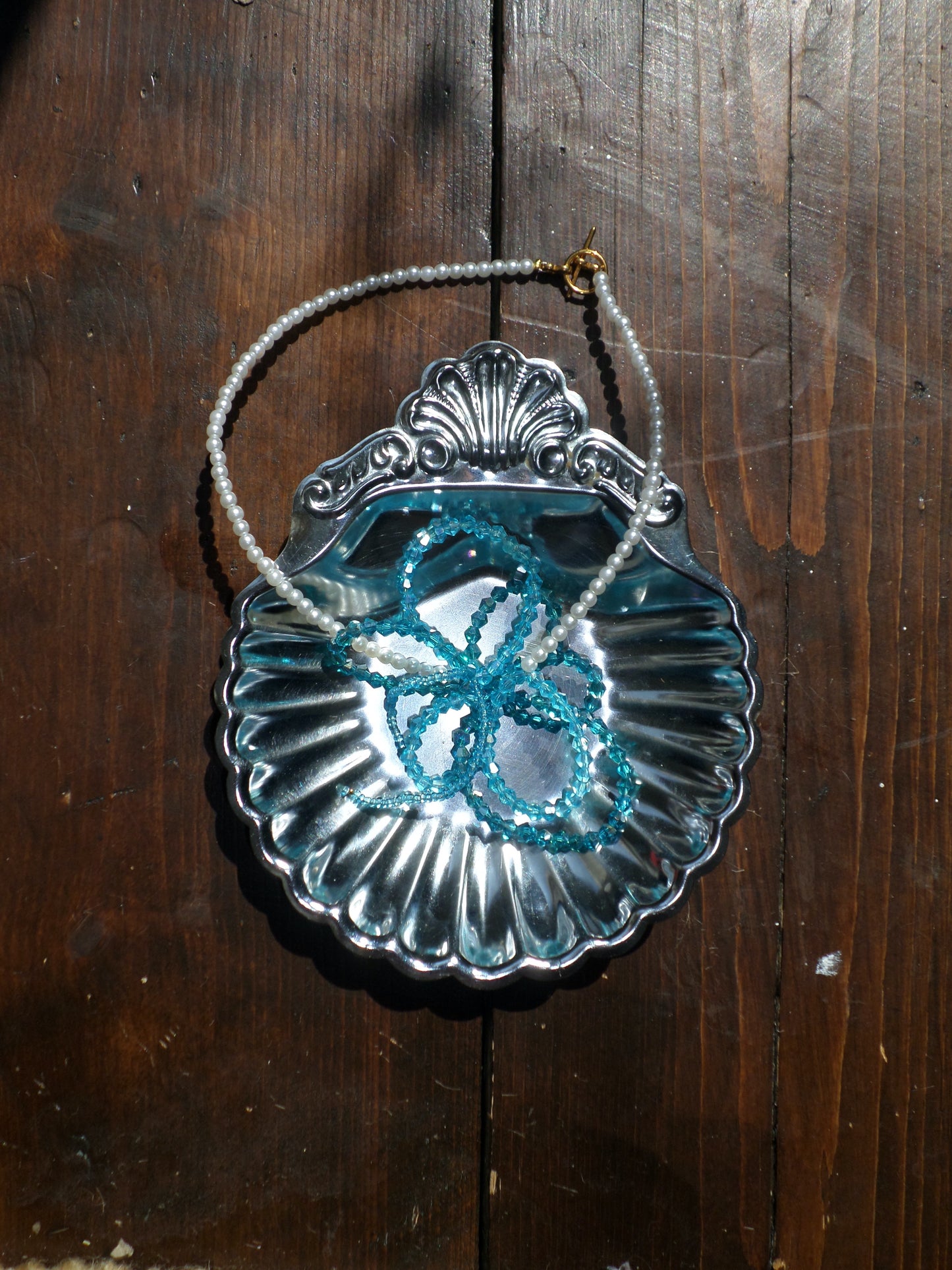 Beaded flower choker