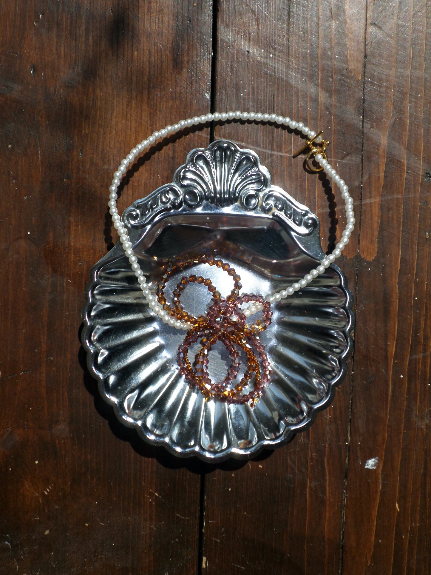 Beaded flower choker