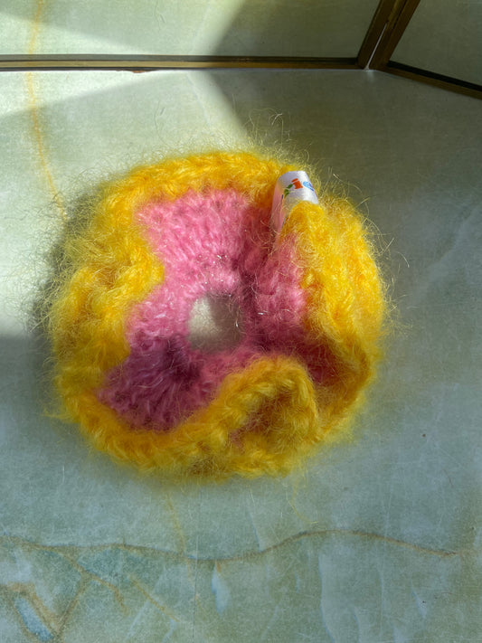 Pink & Yellow Scrunchie