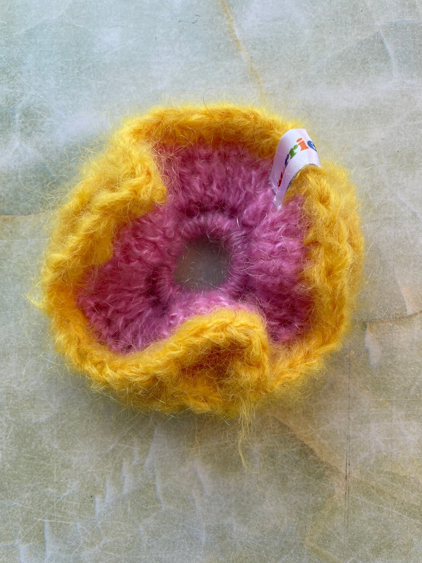 Pink & Yellow Scrunchie